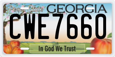 GA license plate CWE7660