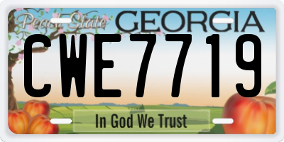 GA license plate CWE7719