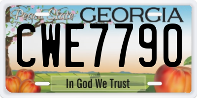 GA license plate CWE7790
