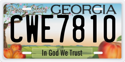 GA license plate CWE7810