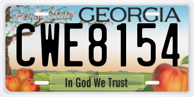 GA license plate CWE8154