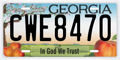 GA license plate CWE8470