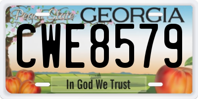 GA license plate CWE8579