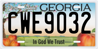 GA license plate CWE9032