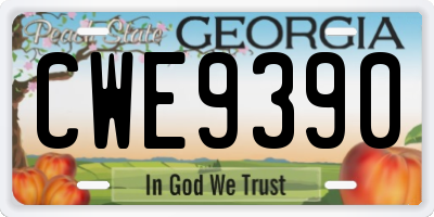GA license plate CWE9390