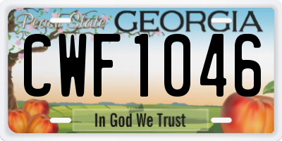GA license plate CWF1046
