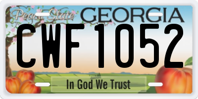 GA license plate CWF1052