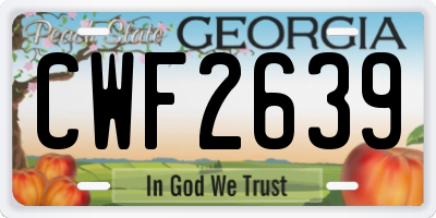GA license plate CWF2639