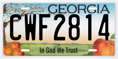 GA license plate CWF2814