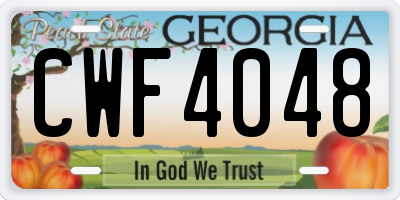 GA license plate CWF4048