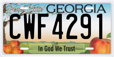 GA license plate CWF4291