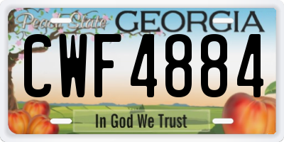 GA license plate CWF4884