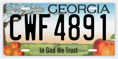 GA license plate CWF4891