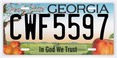 GA license plate CWF5597