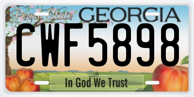 GA license plate CWF5898