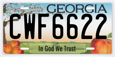 GA license plate CWF6622