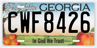 GA license plate CWF8426