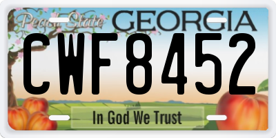 GA license plate CWF8452