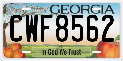GA license plate CWF8562