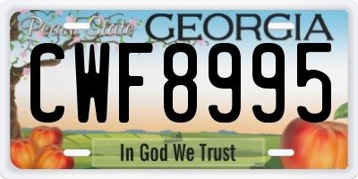 GA license plate CWF8995