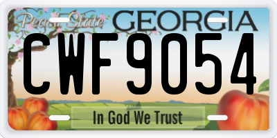 GA license plate CWF9054
