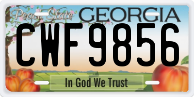 GA license plate CWF9856