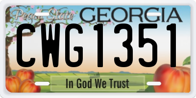 GA license plate CWG1351