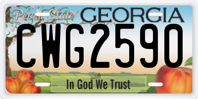 GA license plate CWG2590