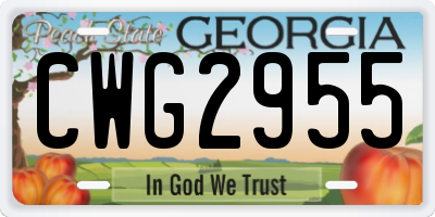 GA license plate CWG2955