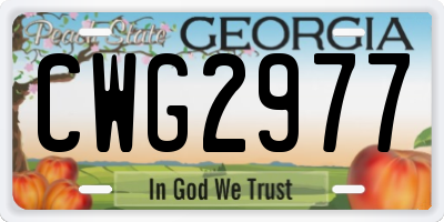 GA license plate CWG2977