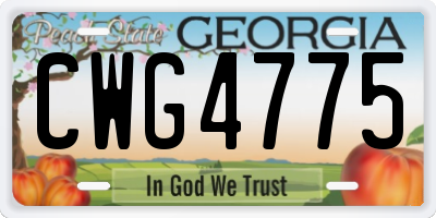 GA license plate CWG4775