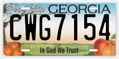 GA license plate CWG7154