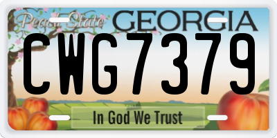 GA license plate CWG7379