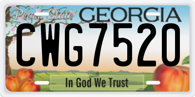 GA license plate CWG7520