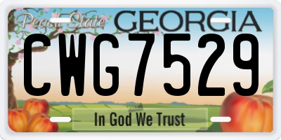 GA license plate CWG7529