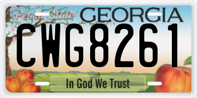 GA license plate CWG8261