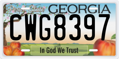 GA license plate CWG8397