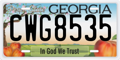 GA license plate CWG8535