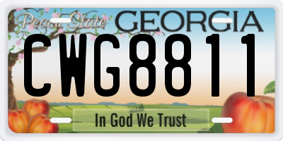 GA license plate CWG8811