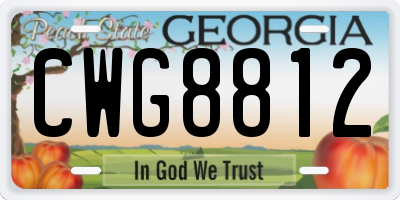 GA license plate CWG8812