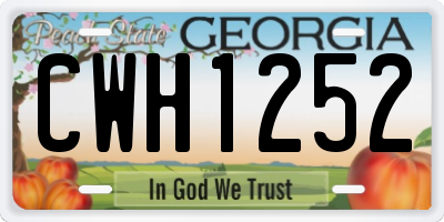 GA license plate CWH1252