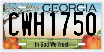 GA license plate CWH1750