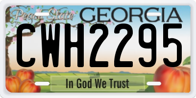 GA license plate CWH2295
