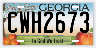 GA license plate CWH2673