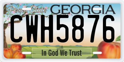 GA license plate CWH5876