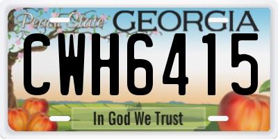 GA license plate CWH6415