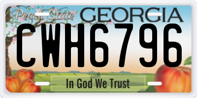 GA license plate CWH6796