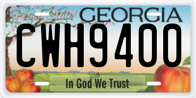 GA license plate CWH9400