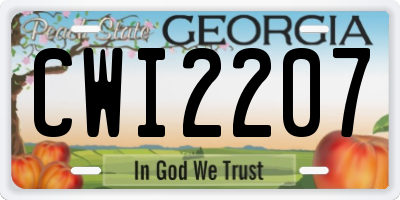 GA license plate CWI2207