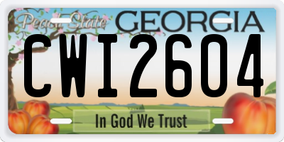GA license plate CWI2604